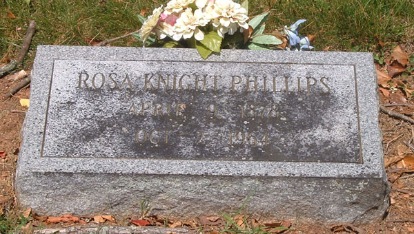 Rosa Knight Phillips Gravestone