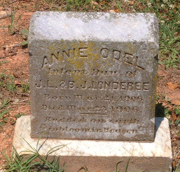 Annie Odel Londeree Gravestone