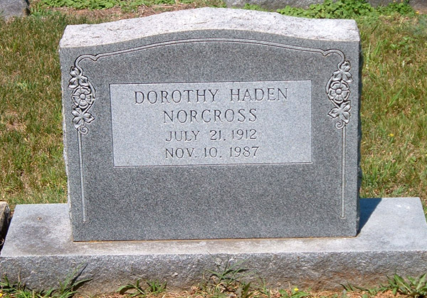 Dorothy Haden Norcross Gravestone