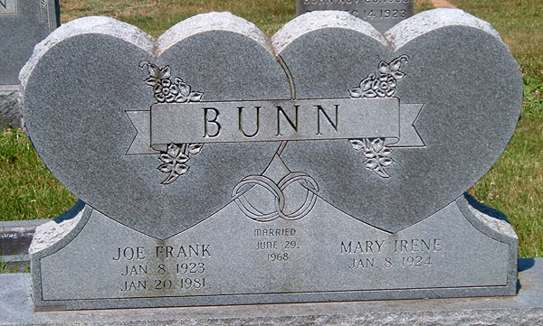 Joe Frank Bunn and Mary Irene Bunn
