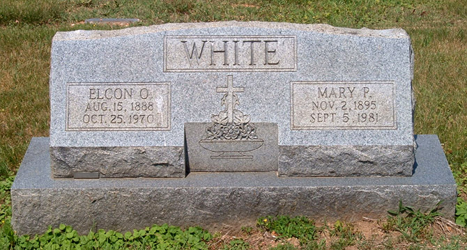 Elcon O. White and Mary P. White Gravestone