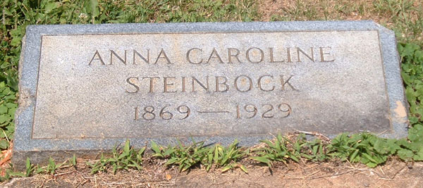 Anna Caroline Steinbock Gravestone