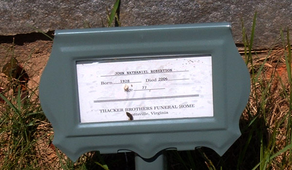 John Nathaniel Robertson Gravestonee
