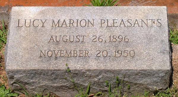 Lucy Marion Pleasants Gravestone