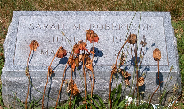 Sarah M. Robertson Gravestone