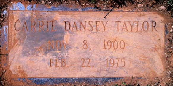 Carrie Dansey Taylor Gravestonee