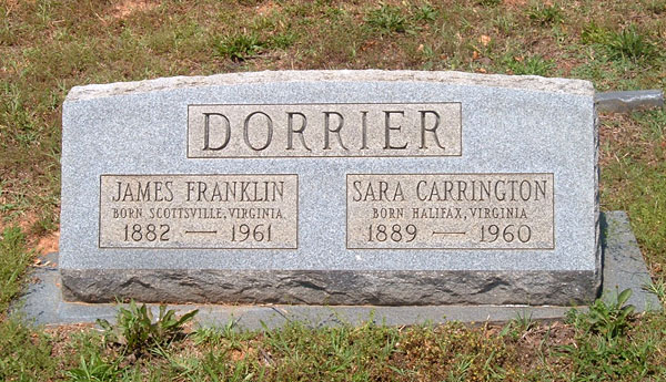 James Franklin Dorrier and Sarah Carrington Dorrier
