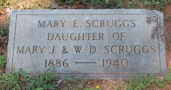 Mary E. Scruggs Gravestone