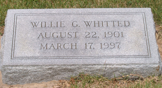 Willie G. Whitted Gravestone