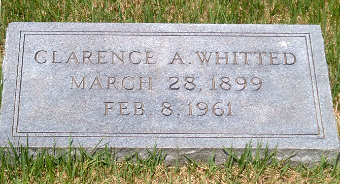 Clarence A. Whitted Gravestone