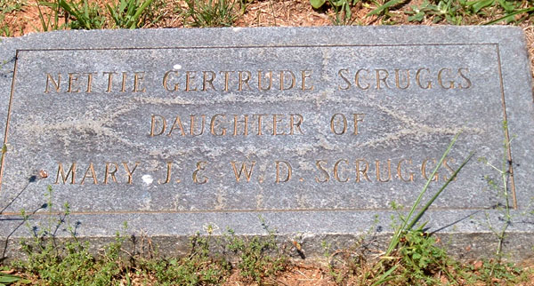Nettie Gertrude Scruggs Gravestone
