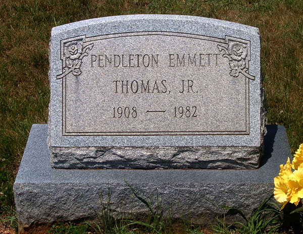 Pendleton Emmett Thomas, Jr., Gravestone