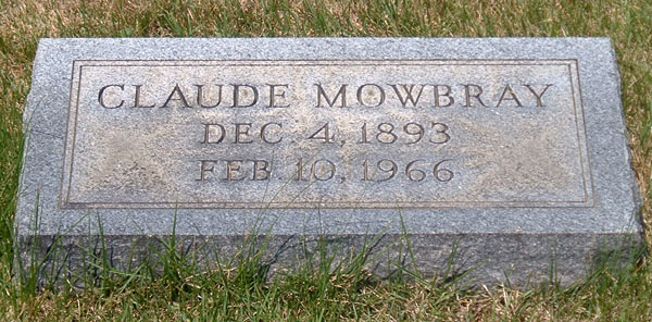 Claude Mowbray Gravestone