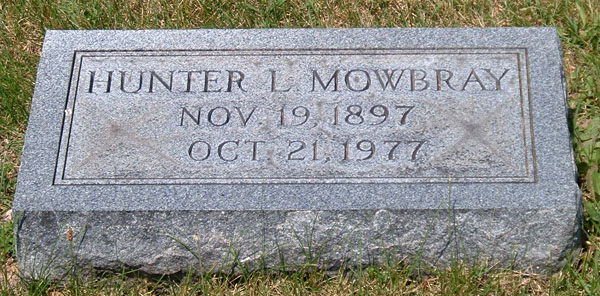 Hunter L. Mowbray Gravestone
