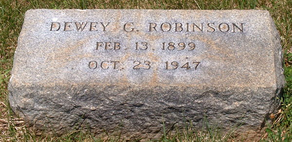 Dewey G. Robinson Gravestone