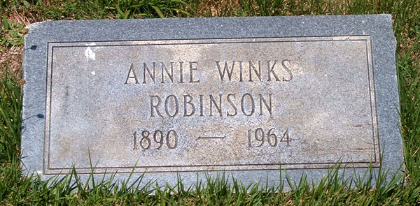 Anniea Wink Robinson Gravestone