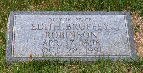 Edith Bruffey Robinson Gravestone