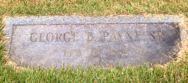 George B. Payne, Sr., Gravestone