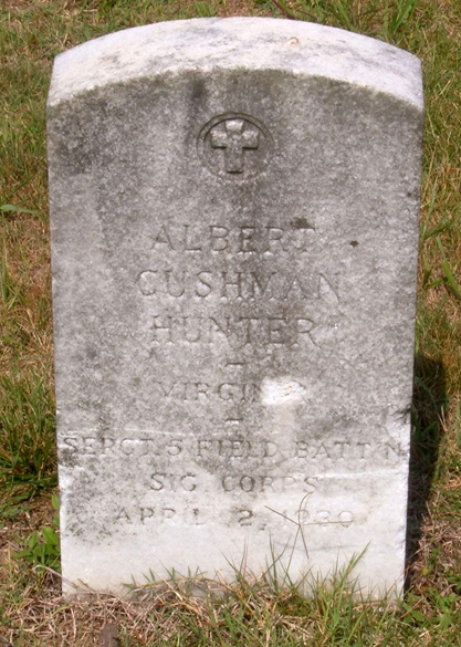 Albert Cushman Hunter Gravestone, Scottsville Cemetery