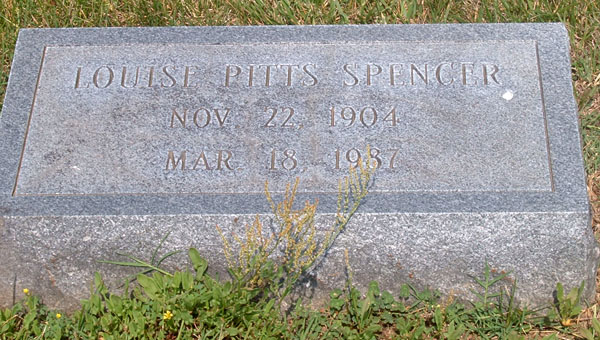 Louise Pitts Spencer Gravestone