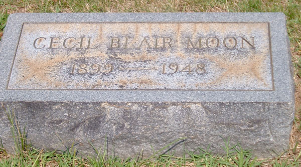 Cecil Blair Moon Gravestone