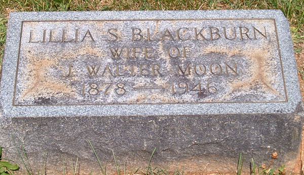 Lillia S. Blackburn Moon Gravestone