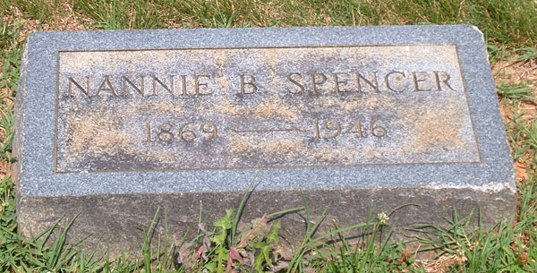 Nannie B. Spencer Gravestone