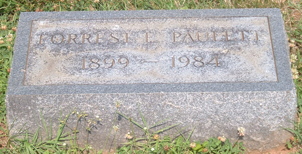 Forrest E. Paulett Gravestone