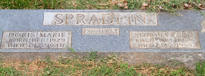 Doris Marie Spradlin and Shirley Ann Spradlin Gravestone