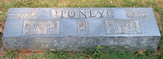 Mosley J. Toney and Blanche V. Toney Gravestone