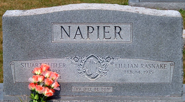 Stuart Butler Napier and Lillian Rasnake Napier Gravestone
