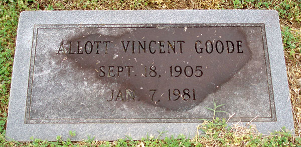 Allott Vincent Goode Gravestone
