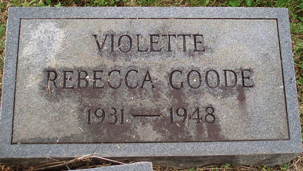 Violette Rebecca Goode Gravestone