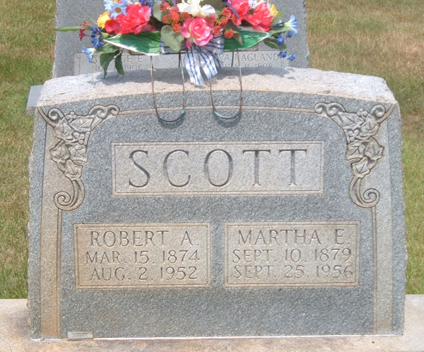 Robert A. Scott and Martha E. Scott Gravestone