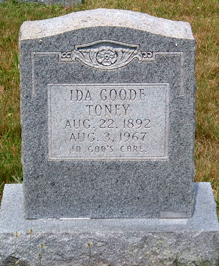 Ida Goode Toney Gravestone