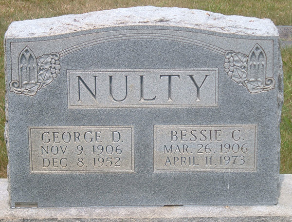 George D. Nulty and Bessie C. Nulty Gravestone