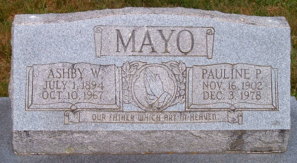 Ashby W. Mayo and Pauline P. Mayo Gravestone