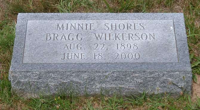 Minnie Shores Bragg Wilkerson Gravestone