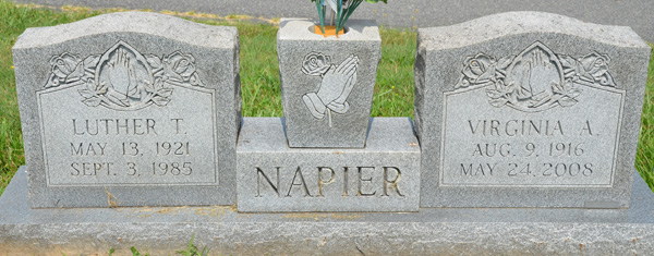 Luther Thomas Napier and Virginia A. Napier Gravestone