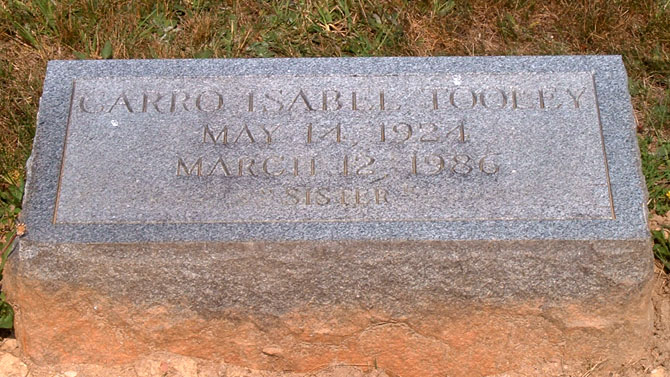 Carro Isabel Tooley Gravestone