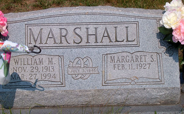 William M. Marshall and Margaret S. Marshall Gravestone