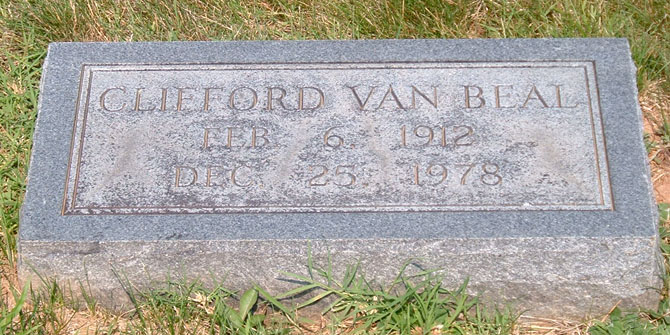 Clifford Van Beal Gravestone