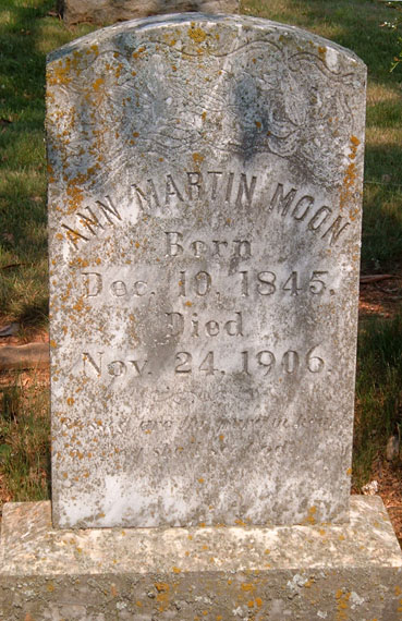 Ann Martin Moon Gravestone