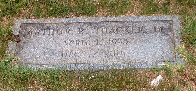 Arthur R. Thacker, Jr., Gravestone