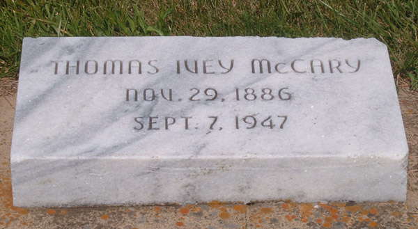 Thomas Ivey McCary Gravestone