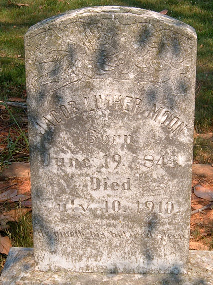 Jacob Luther Moon Gravestone