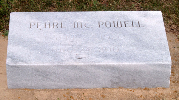 Pearl Mc. Powell Gravestone