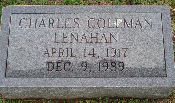 Charles Coleman Lenahan Gravestone
