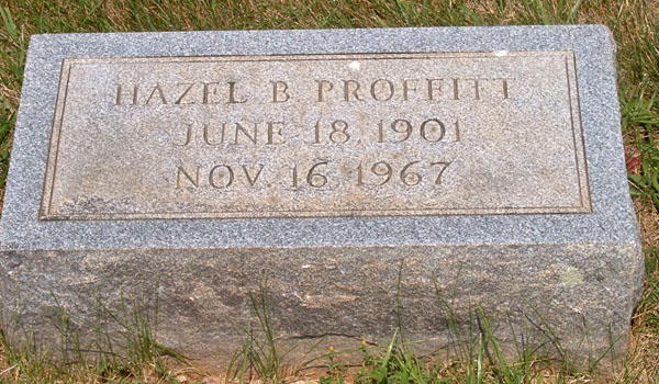 Hazel B. Proffitt Gravestone
