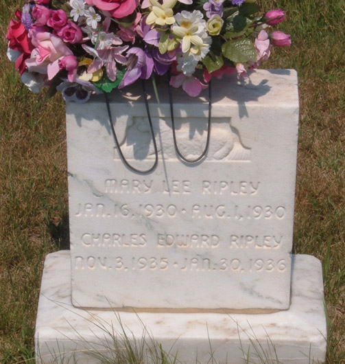 Charles Edward Ripley and Mary Lee Ripley Gravestone